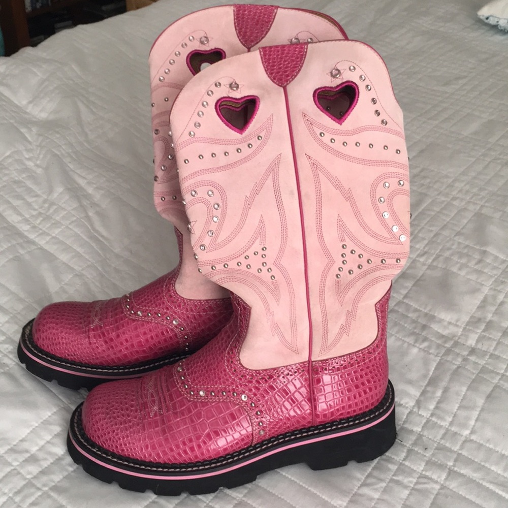 Hot pink cowboy boots